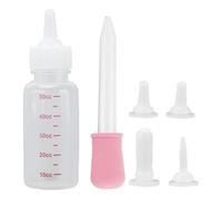TOPINCN Hamster Nurser Bottle Portable Care Food for Newborns, Clear Scale, Control Speed, ABS Material (White pacifier + pink)
