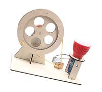 TOPINCN Hand Cranked Educational Wooden Generator Model for Boys Girls, Science Experiment Kit for Physical and Intellectual Development, Material and Color 3D Wooden Board, Suitable for Educational