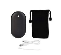 TOPINCN Hand Warmer Multifunctional Portable Cobble-Pattern Blast-Proof Hand Warmer Power Bank USB Recharge Small Heater(Black)