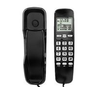 TOPINCN Home Office Mini Wall Telephone LCD Display Landline Phone for Incoming Caller ID, 38 Set Memories, DTMF/FSK Dual System, for Hotel Use (Black)