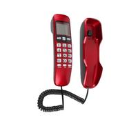 TOPINCN Home Office Mini Wall Telephone LCD Display Landline Phone for Incoming Caller ID, 38 Set Memories, DTMF/FSK Dual System, for Hotel Use (Red)