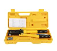TOPINCN Hydraulic Crimping Tool Durable 10T Wire Cable Terminal Crimper with C-Style Head for Electricians and Enthusiasts Yellow Plastic Box