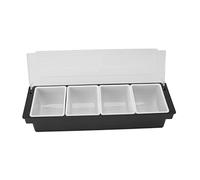 TOPINCN Ice Cooled Condiment Caddy Server, Condiment Tray Condiment Dispenser Serving Container Icy Condiment Pot Organizer Salad Platter(4 Compartments)