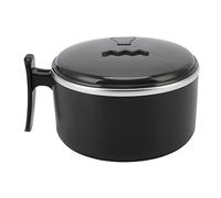 TOPINCN Insulated Bowl, Ramen Bowl 304 Stainless Steel Instant Noodle Bowl with Lid Double Layer Heat Insulation Ramen Mug Serving Bowl Kitchen Supplies (Black)