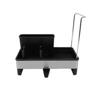 TOPINCN Kitchen Sink Organizer Multi Functional Towel Rack with 360 Rotating Sink and Detachable Drying Multi Layered Sponge Rack Store Dishcloths and Dish Brushes