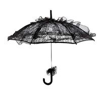 TOPINCN Lace Umbrella, Black Color Lady Women Party Decor Dancing Photography Prop Parasol, Graceful Wedding Decoration Utensil
