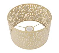 TOPINCN Lamp Shade, Metal Hollow Carved Lampshade with Pattern of Water Grass Leaf, Modern Style Floor Lamp Shade Chandelier Cover Compatible with E27 E14 Lamp Holder (Yellow)