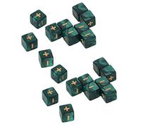 TOPINCN Lessons Mathematical Operation Cube Set Plus Minus Sign Compact Size Engraved Symbols 20pcs (Green)