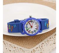 TOPINCN Letter Pattern Children Watch Time Recognition Tool with EcoFriendly Material and Stainless Steel Buckle Pink/Blue/Rose Red (#3)