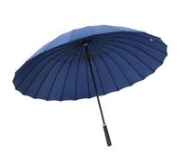 TOPINCN Long Handled Umbrella, 24 Rib Reinforced Windproof Straight Parasol, Large Rain Canopy, Walking Weather Protectors for Hiking Outdoor, Rain & Sun Protection (Navy Blue)