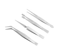 TOPINCN Long Sewing Machine Tweezers 4pcs Durable Stainless Steel with Curved Tip for Crafting and Needle Insertion