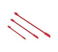 TOPINCN Long Silicone Small Spatula, Double Sided for Various Needs, Ergonomic Handle, 3 Pack for Kitchen Utensils, Safe Material Red (Red)