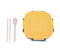 TOPINCN Lunch Container, Adult Lunch Box, 1300ml 5 Compartments Multi Compartment Microwave Safe Leak Proof Secure Lid Portable for School Office (Blue and Yellow)