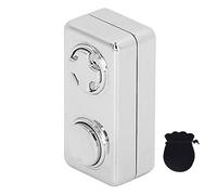 TOPINCN Magnetic Fidget Slider Plaything, Cuboid Shaped 2 Buttons Push Gliding Block, Sensory Trinket, Portable Fingertip Shift Slipper Gadget for Office, Anxiety Stress Relief (Silver)