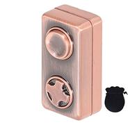 TOPINCN Magnetic Fidget Slider Plaything, Cuboid Shaped 2 Buttons Push Gliding Block, Sensory Trinket, Portable Fingertip Shift Slipper Gadget for Office, Anxiety Stress Relief (Copper)
