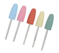 TOPINCN Manicure Pedicure Nail Polishing Burr Accessory Set with Replaceable Grinding Wheel, 5pcs Rubber Nail Drill Bits for Dust- Processing (171)