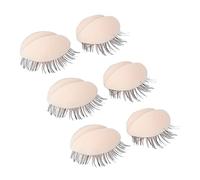 TOPINCN Mannequin Eyelid Exercises with Reusable Eyelashes for Grafting Training, 3 Pairs Pack for Students and Professionals, Silicone Material (Pink)