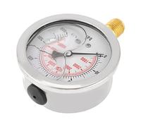 TOPINCN Manometer with G1/4 Thread Connection, 0-600Bar/0-8500Psi Pressure for Easy Reading, Hydraulic Measuring Tool for Plumbers