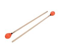 TOPINCN Marimba Mallets Medium Hard Yarn Head Comfortable Maple Handle Wear Resistant 1 Pair for Percussion Playing (Orange)