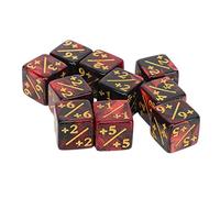 TOPINCN Mathematical Operation Educational Acrylic Cube Set, 10PCs 6 Pages Dice for Games, Clear Number of Mathematical Teaching Cubes for (Red Black)
