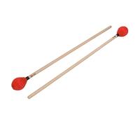 TOPINCN Medium Hard Marimba Mallets Soft Playing Yarn Head with Maple Handle 1 Pair for Percussion Instruments (Red)