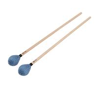 TOPINCN Medium Hard Marimba Mallets Soft Playing Yarn Head with Maple Handle 1 Pair for Percussion Instruments (Blue)