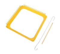 TOPINCN Metal Weaving Loom Set, Unique Yellow 18Tooth Fine Weaving Frame Hand Loom Kit, DIY Handcraft Tool for Tapestry, Scarf, Hat Knitting Weaving Projects