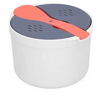 TOPINCN Microwave Rice Cooker, 2L, Orange Red, Gray, White, All-in-One Convenience, Dishwasher Safe