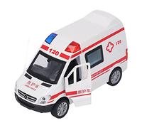 TOPINCN Mini Car Five Doors Alloy Horses Emergency Transport Vehicle with Lighting Music for 14x6x7.5 Cm Withdraw (Medium Size Ambulance)