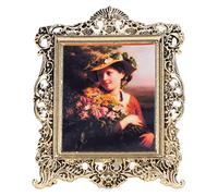 TOPINCN Miniatur Vintage Photo Framework European Decorative 1:12 Doll House Picture Framework Life Egg for Toyhouse Safe Alloy/birch Material (B)