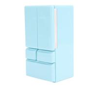 TOPINCN Miniature Dollhouse Refrigerator Realistic Double Door Fridge Toy with Open Close Doors for Doll House Kitchen Scene Pretend Play and Display (Sky Blue)