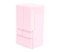 TOPINCN Miniature Dollhouse Refrigerator Realistic Double Door Fridge Toy with Open Close Doors for Doll House Kitchen Scene Pretend Play and Display (Pink)