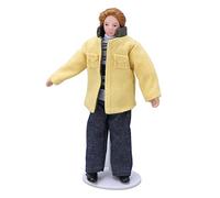 TOPINCN Miniature Porcelain Population, Lifelike Yellow Mantle Woman Ceramic Doll for Dollhouse, 1:12 Mini with a Stable Stand, Finely Manufactured and Suitable for the Exhibition Style
