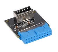 TOPINCN Motherboard Expansion Card USB3.0 19PIN to TYPE-C Adapter, Durable 3.1 Front Type-E Converter for PC Cases, Black PCB, 1 X Unit