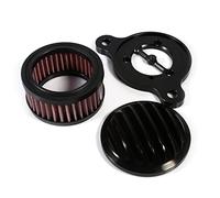 TOPINCN Motorcycle Air Cleaner High Performance Intake Filter System Kit for XL883 2004-2015,Billet Aluminum,Reusable, for Motorcycle Enthusiasts (Black)