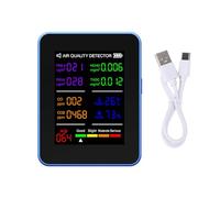 TOPINCN Multi-function Air Quality Detector Accurate Sensor Technology for CO2 HCHO TVOC in Indoor Spaces Compact Design (Blue Black)