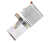 TOPINCN Multifunctional Nail Artificial Brush Set, 31PCs Nail Outline for Manicure, Paint Pipes Points, Nylon Brushes -acrylic Material