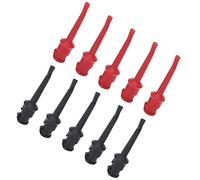 TOPINCN Multimeter Mini Grabber Clips for Circuit Testing with Good Insulation, 5 Sets Test Hook Welding Type for Electrical Testing, Suitable for Multimeters and Voltage, Red and Black, 10 Pcs