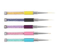 TOPINCN Nail Art Striping Brushes Kit with 5 Different Sizes, Easy-to-Operate Drawing Painting Pen for Professional Salon and Daily Use, Nylon Wool Material