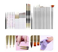 TOPINCN Nail Painting Brush Set 31pcs, Comfortable Grip Nail Art Brushes for Various Patterns, Professional Salon and DIY At Home Use, Nylon Brush Alloy Acrylic