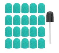 TOPINCN Nail Sanding Head Set with Long Service Life, 20 Sanding, Easy to Use for Polishing Uneven Nail, Light Weight for Art (Green)