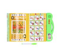 TOPINCN Nice Learning Sound Book for Children, English and French Bilingual Switching Helps to Improve Speaking and Memory Skills, Includes a Pen, Applicable for 3 Years Old + (Green)