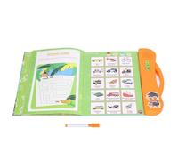 TOPINCN Nice Learning Sound Book for Children, English and French Bilingual Switching Helps to Improve Speaking and Memory Skills, Includes a Pen, Applicable for 3 Years Old + (Orange)