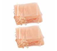 TOPINCN Organza Bags Luxurious Drawstring Jewelry Bags Portable for Wedding, Party Decoration 100PCS 10x15cm Transparent Mesh Gift (Rose Gold)