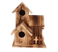 TOPINCN Outside Birdhouse, Wooden Feathered Friend Hut, Hanging Nesting Box, Pet Supplies Decoration, Yard Avian Shelter for Finch, Robin, Bluebird and Other Garden Birds