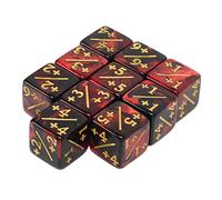 TOPINCN Pedagogical 6 Pages Math Lessons for Gaming, 10PCs Dual Color Acrylic Math Cubes for Children and Adults (Red Black)