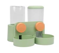 TOPINCN Pet Food Bowl Water Bottle Dispenser 2 in 1 Automatic Cat Feeder with Stainless Steel Bowls for Cats Dogs Small Medium Pets Hanging Space Saving Design (Green)