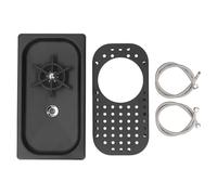 TOPINCN Pitcher Rinser Automatic Glass Washer Stainless Steel High Pressure Cup Cleaner with Independent Mesh Plate and Sink for Home Kitchen Bar Coffee Shop