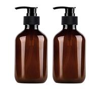 TOPINCN Plastic Bottles with Pump Dispenser, 16.9oz/500ml Pump Bottles Refillable Containers for Shampoo Lotion Conditioner Liquid Soap, Soap Dispenser Bottle for Kitchen and Bathroom (Brown)