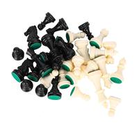 TOPINCN Plastic Chessmen Set Design Complete Set for Chess Lovers Black and White (Medium king height 64mm)